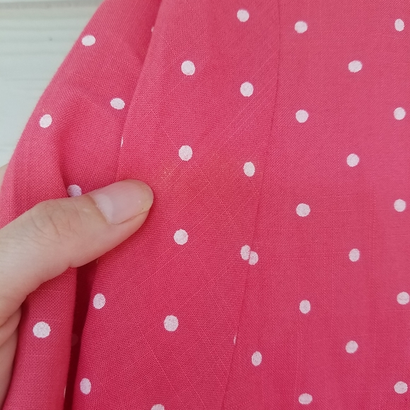 Vintage 80s Aesthetic 2 Piece Track/Walking Set Hot Pink White Polka Dots USA - Picture 10 of 16